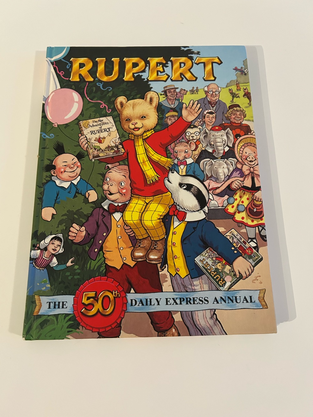 Rupert 50th Daily Express Annual - Colorful Illustrated Cover